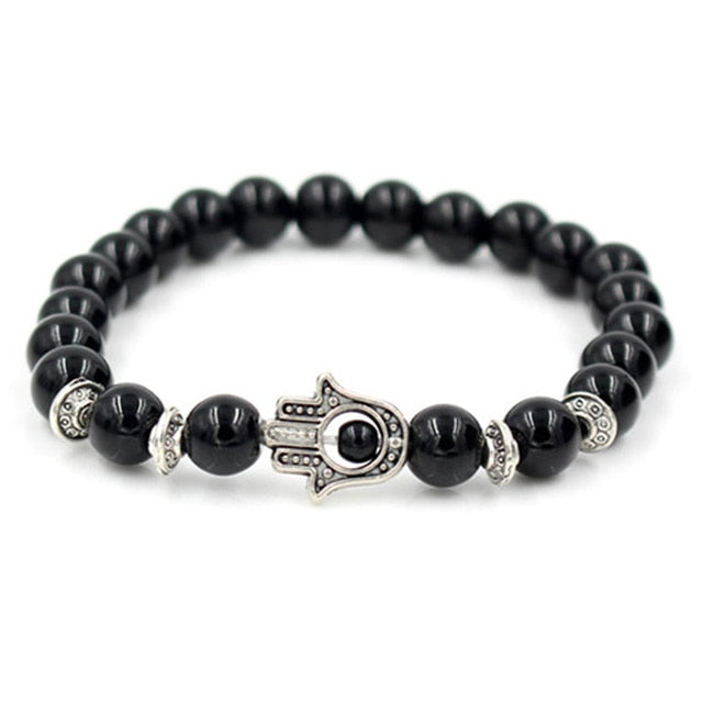 Bracelet en Obsidienne "Protection & Réconfort" - Main de Fatma