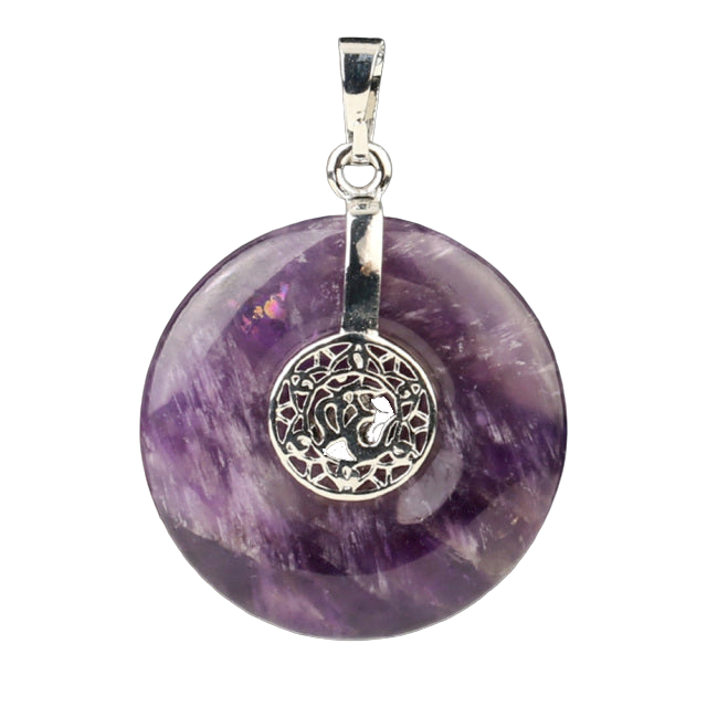 Pendentif Yoga en Améthyste "Force & Sagesse" - Om