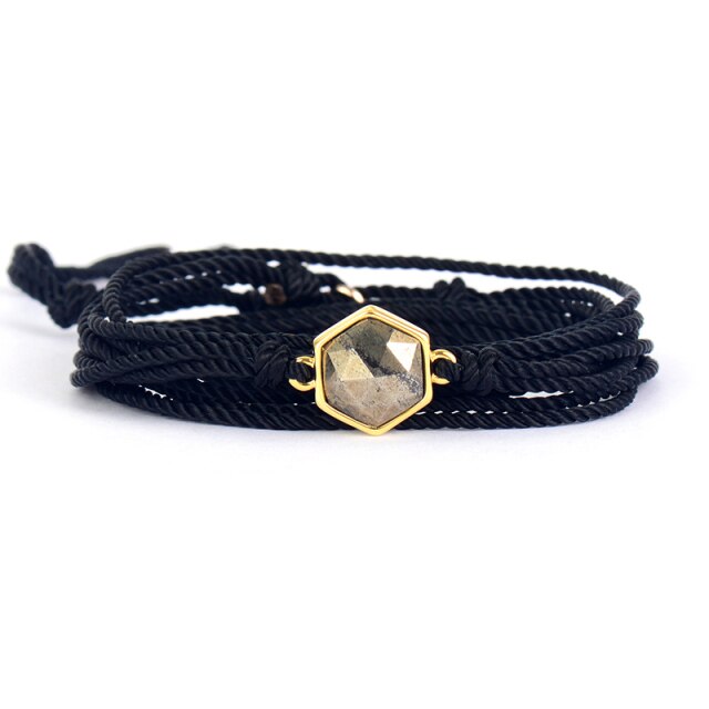 Bracelet Bohémien en Pyrite "Rigueur & Concentration"