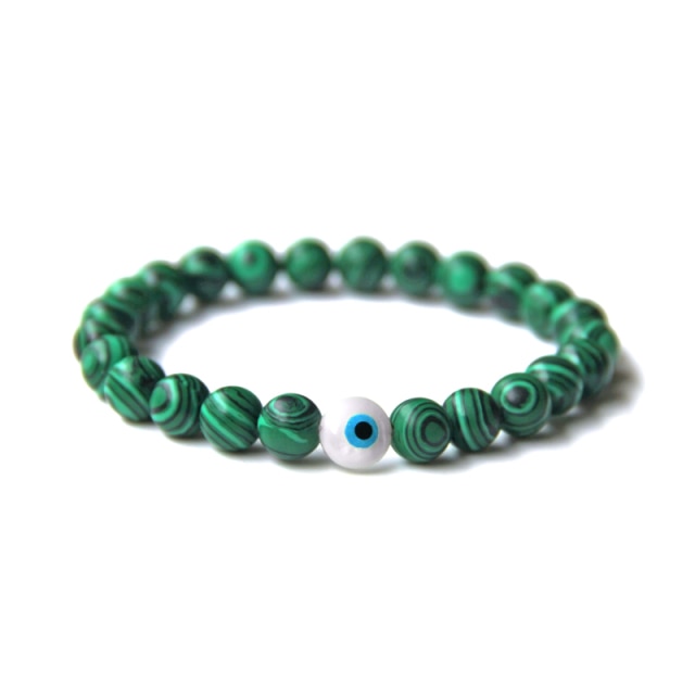 Bracelet Yoga en Malachite "Protection & Clairvoyance"