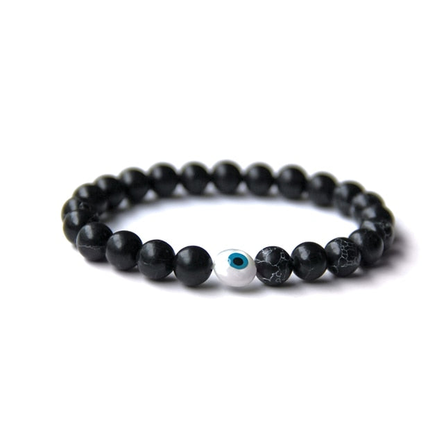 Bracelet Reiki en Agate noire "Persévérance & Protection"