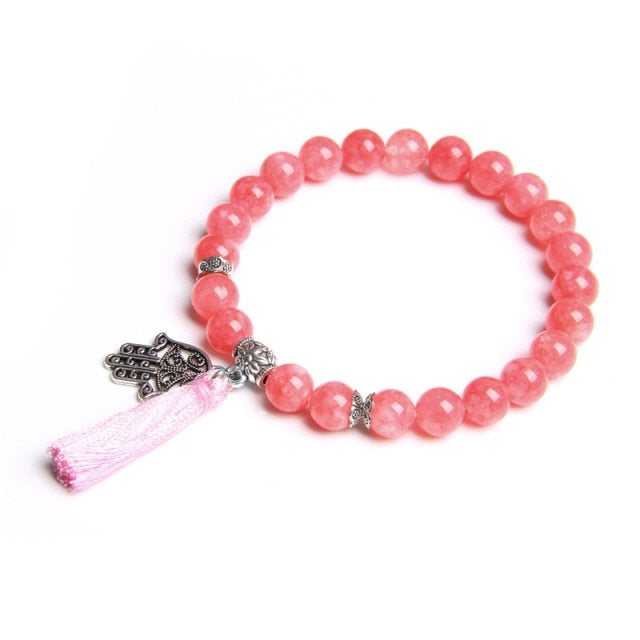Bracelet en Rhodochrosite "Compassion & Amour" - Main de Fatma