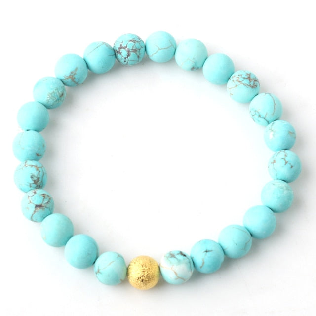 Bracelet en Turquoise bleue "Sérénité & Bien être"