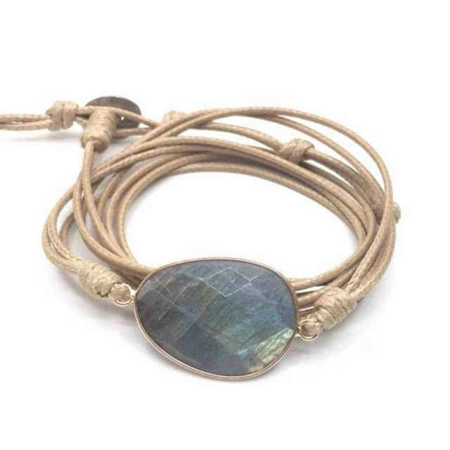 Bracelet en Labradorite "Protection & Développement" - Cabochon