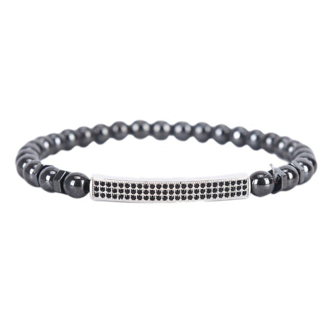 Bracelet Magnétique en Hématite "Force & Puissance"