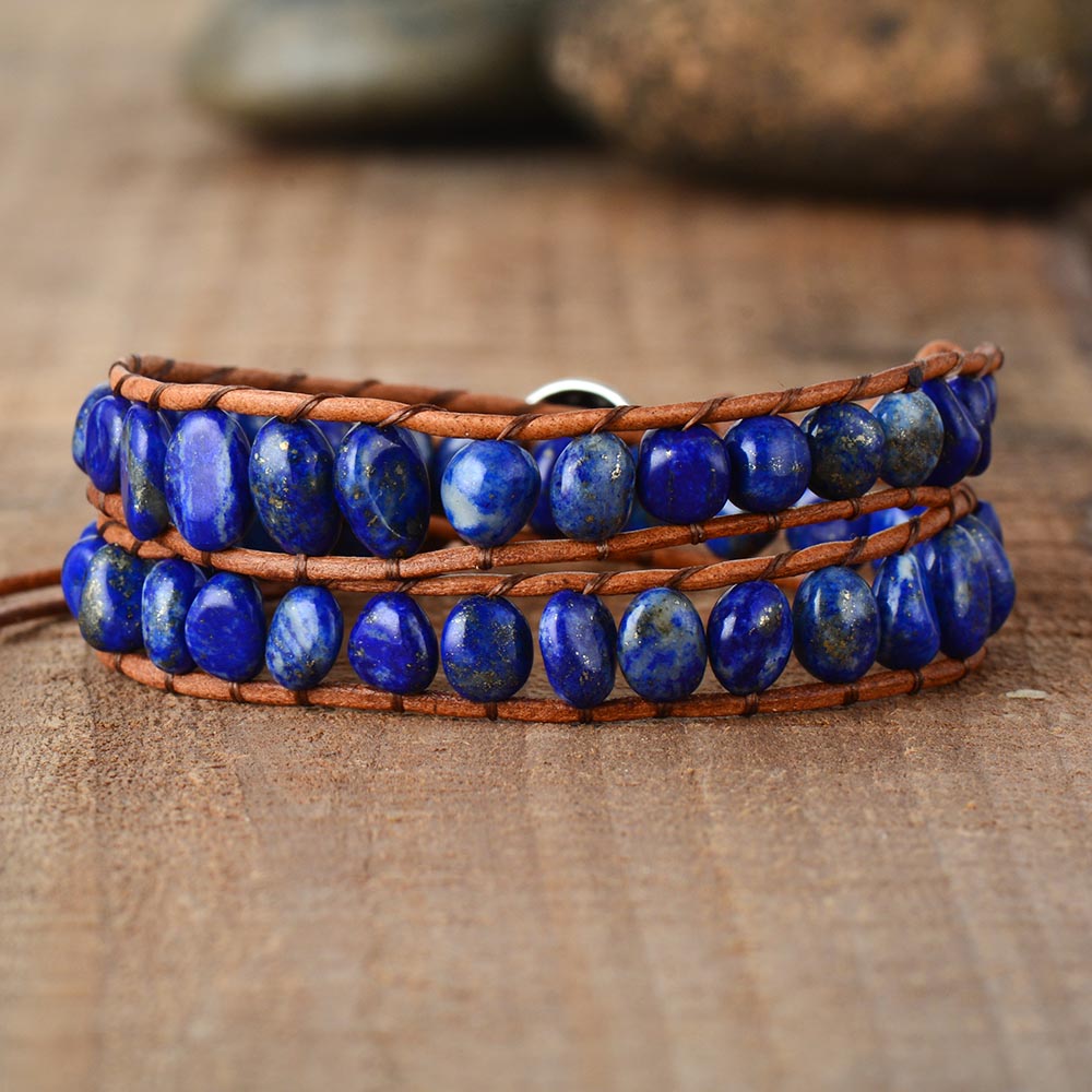 Bracelet Bohémien en Lapis Lazuli "Santé & Harmonie"