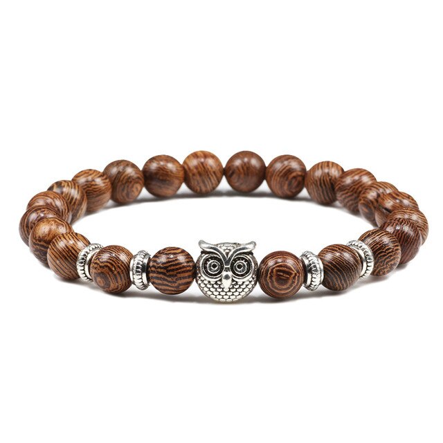 Bracelet Yoga en Bois "Amplification & Energie" - Chouette