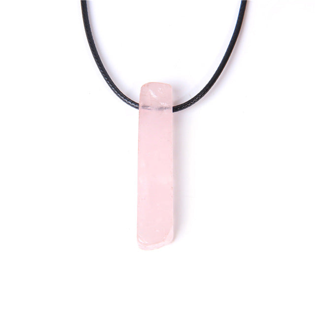 Cordon et son Pendentif Porte Bonheur en Quartz rose "Amour & Confiance en soi"
