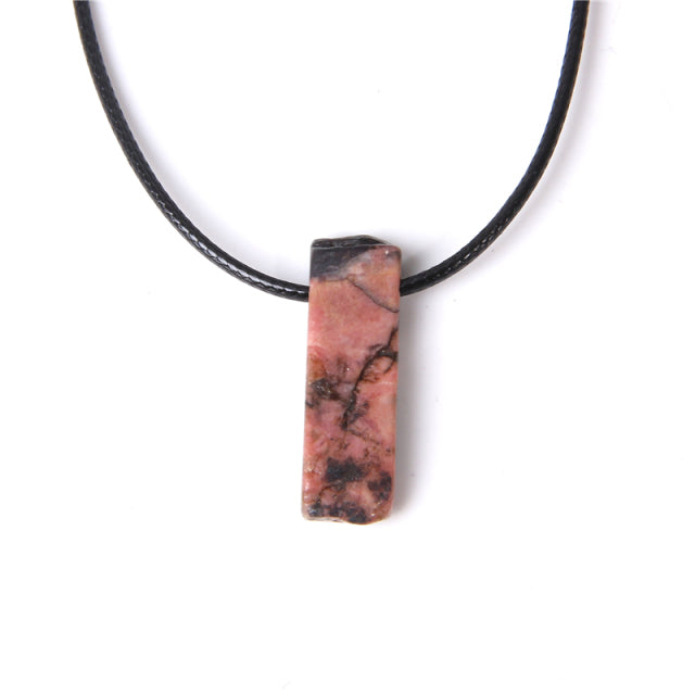 Cordon et son Pendentif Porte Bonheur en Rhodochrosite "Compassion & Amour"