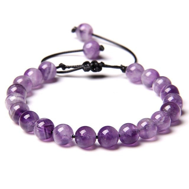 Bracelet Guérison en Améthyste "Force & Sagesse" - Ajustable