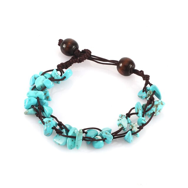 Bracelet Baroque Guérison en Turquoise bleue "Sérénité & Bien être"