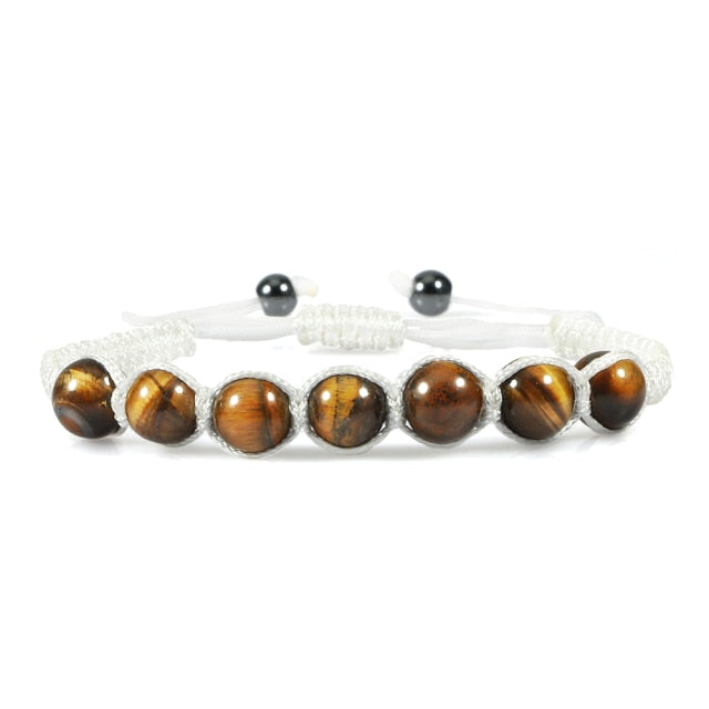 Bracelet en Oeil de tigre "Courage & Audace" - Ajustable