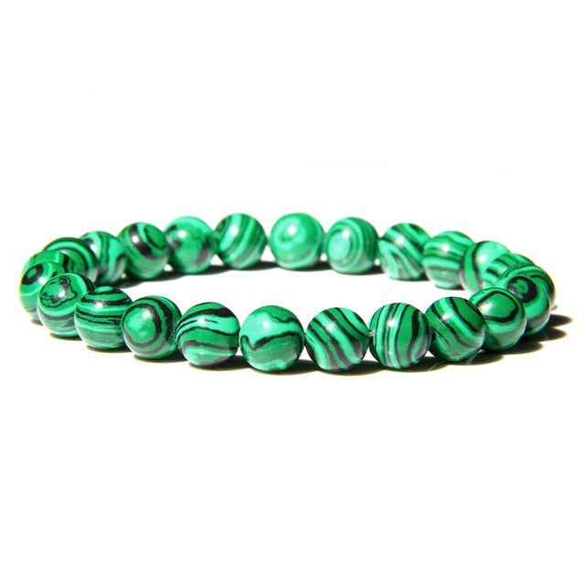 Bracelet Yoga en Malachite "Protection & Clairvoyance"