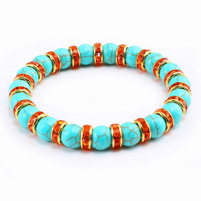 Bracelet en Turquoise bleue "Sérénité & Bien être"