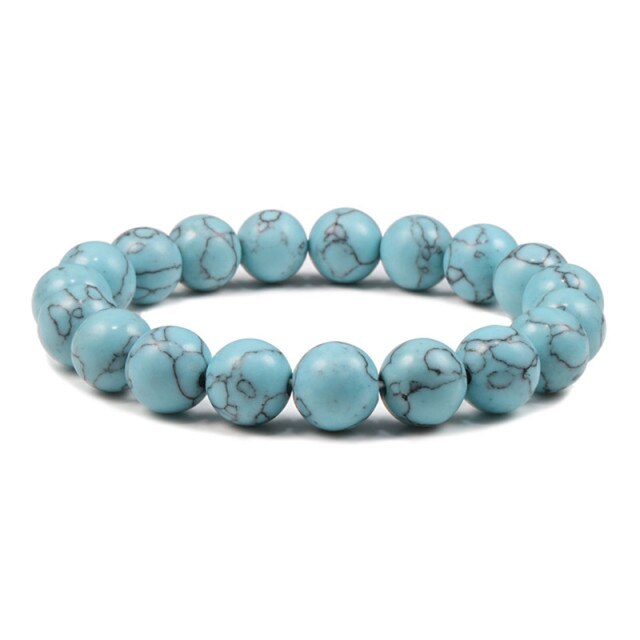 Bracelet Yoga en Turquoise bleue "Sérénité & Bien être"