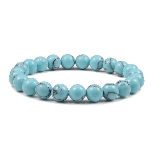 Bracelet Yoga en Turquoise bleue "Sérénité & Bien être"