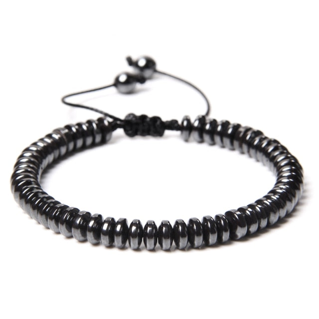 Bracelet Méditation en Hématite "Force & Puissance" - Ajustable
