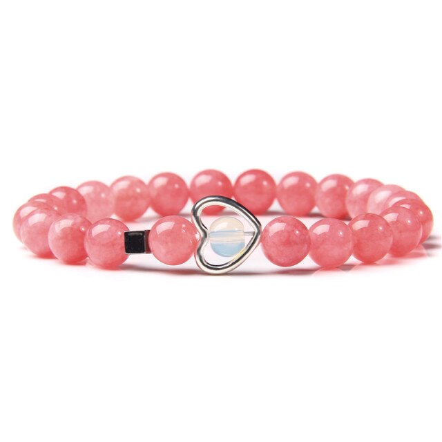 Bracelet Yoga en Rhodochrosite "Compassion & Amour" - Coeur