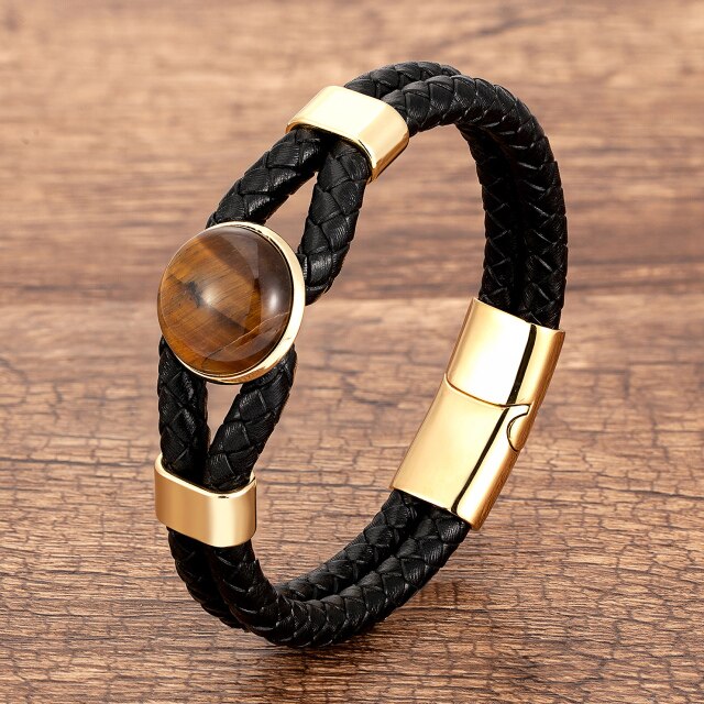 Bracelet en Oeil de tigre "Courage & Audace"