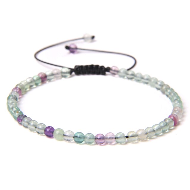 Bracelet Reiki en Fluorite "Stabilité & Clairvoyance" - Ajustable