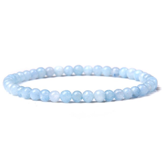 Bracelet Yoga en Aigue Marine "Paix & Sérénité"