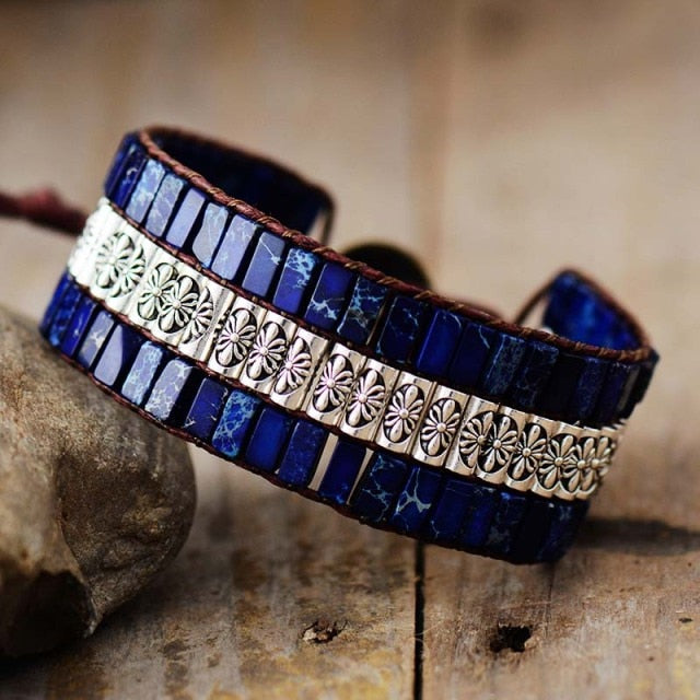 Bracelet Bohémien en Lapis Lazuli "Santé & Harmonie"