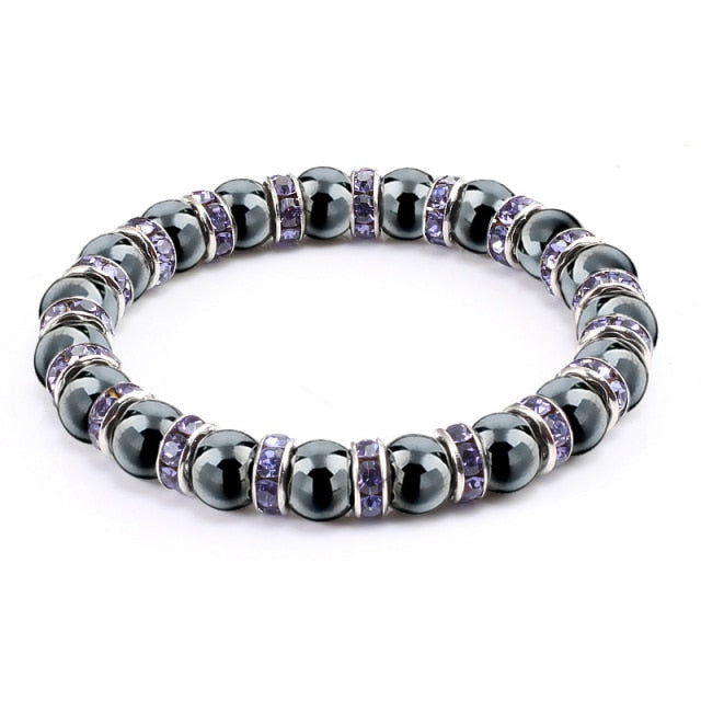 Bracelet Magnétique en Hématite "Force & Puissance"