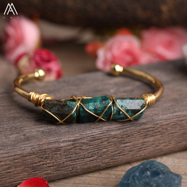 Bracelet en Chrysocolle "Paix & Pardon"