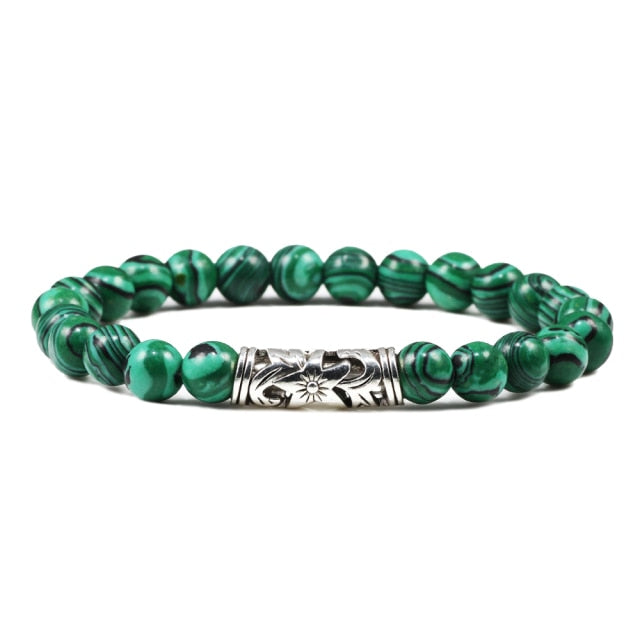 Bracelet Yoga en Malachite "Protection & Clairvoyance"