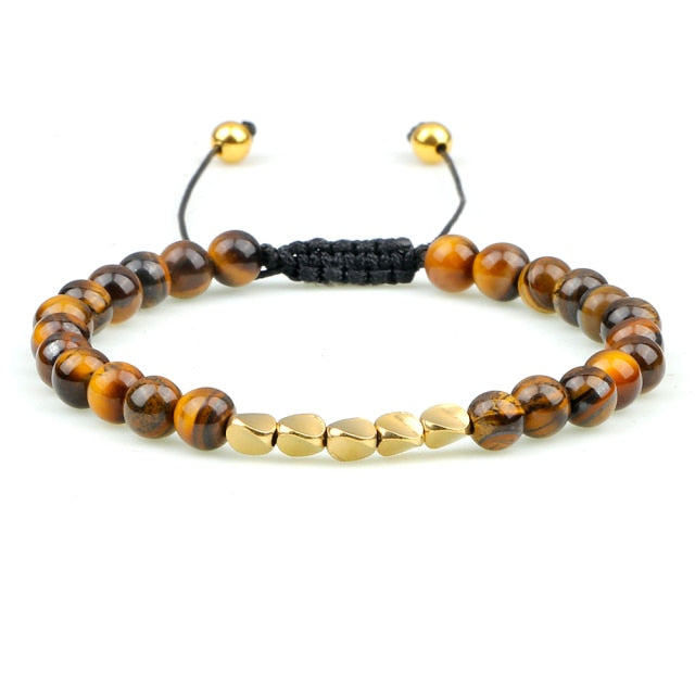 Bracelet en Oeil de tigre "Courage & Audace" - Ajustable