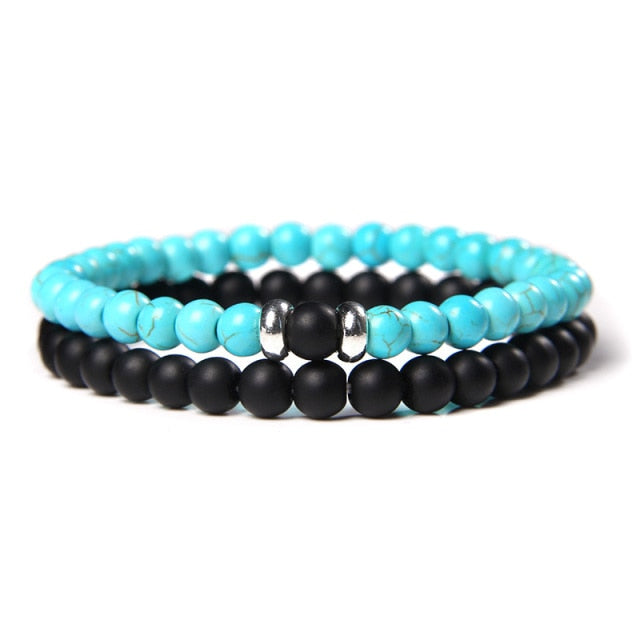 Double Bracelets en Turquoise bleue "Sérénité & Bien être"