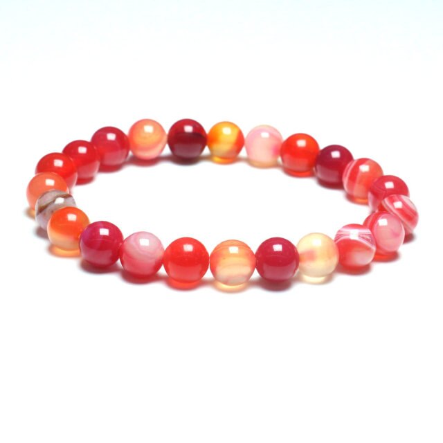 Bracelet Guérison en Agate feu "Énergie & Sécurité"