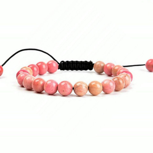 Bracelet Yoga en Rhodochrosite "Compassion & Amour" - Ajustable