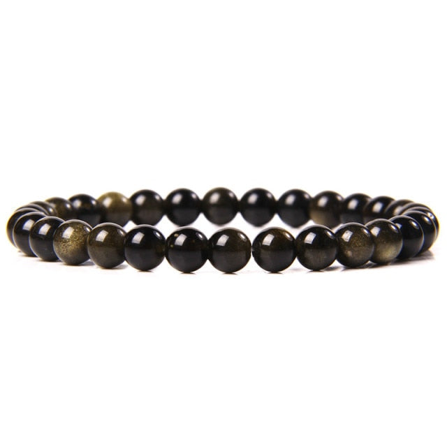Bracelet Yoga en Obsidienne dorée "Protection & Éveil"