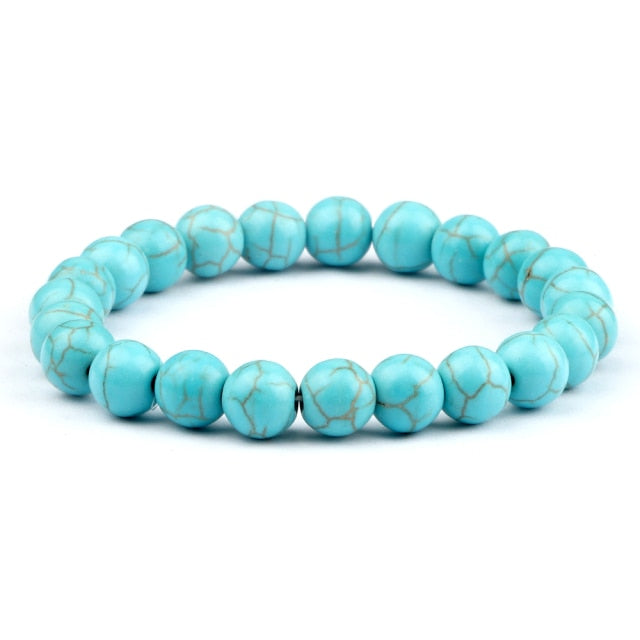Bracelet Yoga en Turquoise bleue "Sérénité & Bien être"
