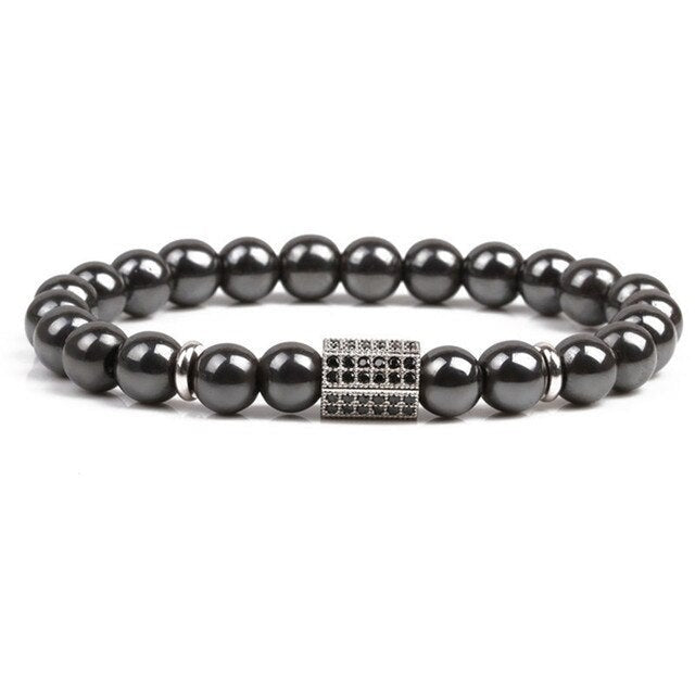 Bracelet Magnétique en Hématite "Force & Puissance"