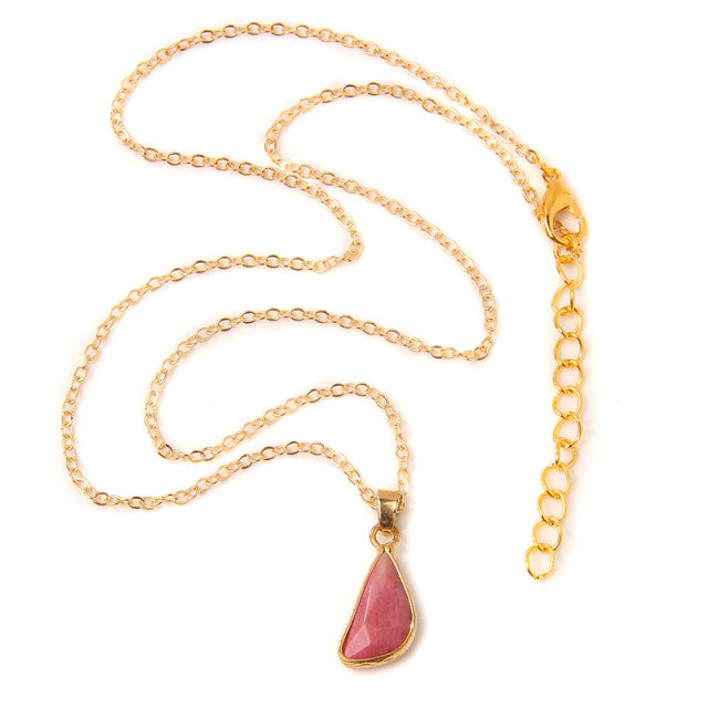 Chaîne et son Pendentif Guérison en Rhodochrosite "Compassion & Amour"