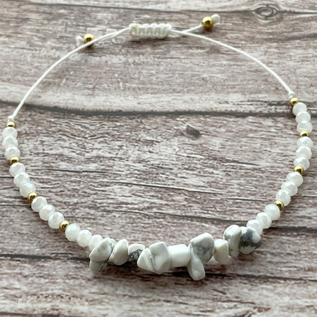 Bracelet Baroque en Turquoise blanche "Sagesse & Conscience"