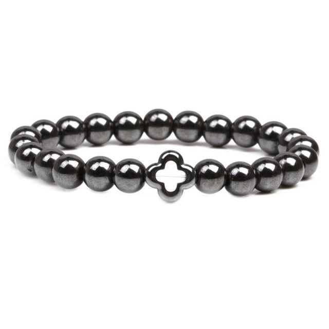 Bracelet Magnétique en Hématite "Force & Puissance" - Positif
