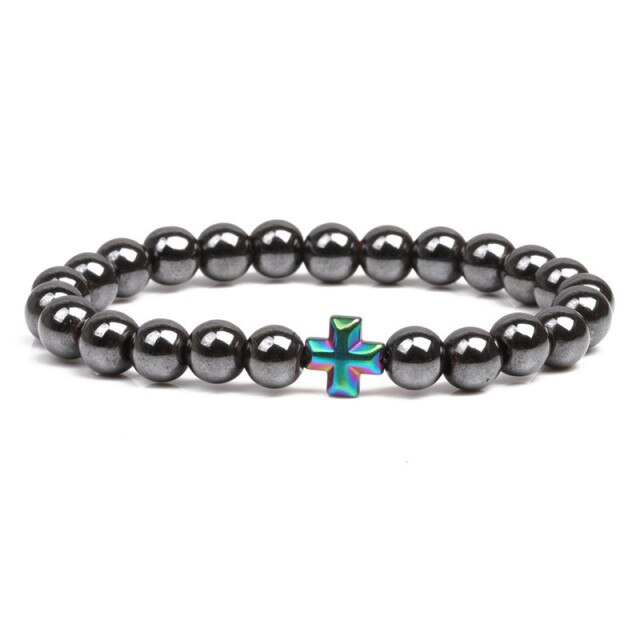 Bracelet Magnétique en Hématite "Force & Puissance" - Positif