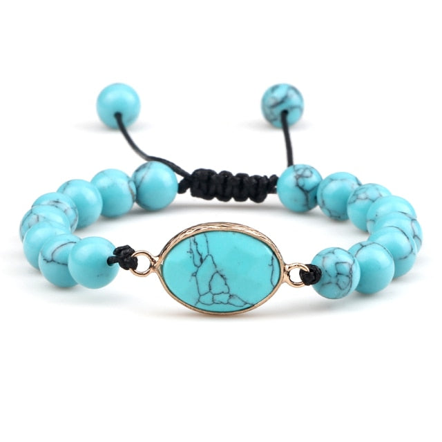 Bracelet en Turquoise bleue "Sérénité & Bien être"