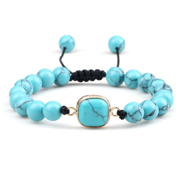 Bracelet en Turquoise bleue "Sérénité & Bien être"