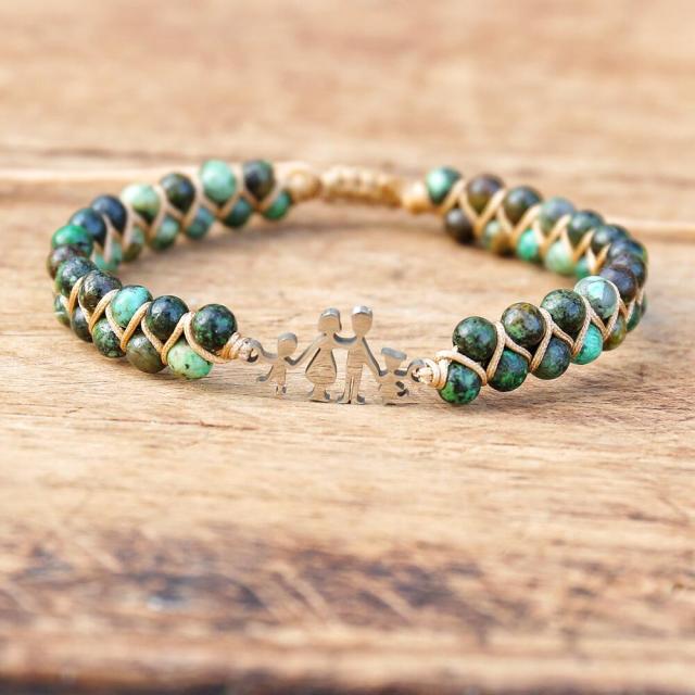 Bracelet Yoga en Jaspe Africain "Empathie & Communication" - Famille