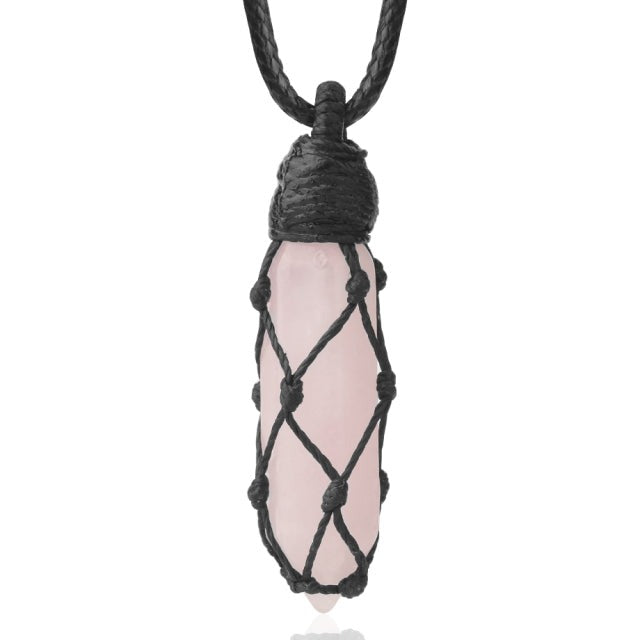 Cordon et son Pendentif en Quartz rose "Amour & Confiance en soi"
