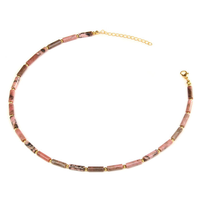 Collier en Rhodonite "Amour & Bienveillance"