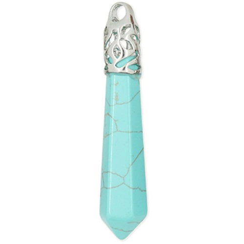 Pendentif Reiki en Turquoise "Stabilité & Empathie" - Prisme