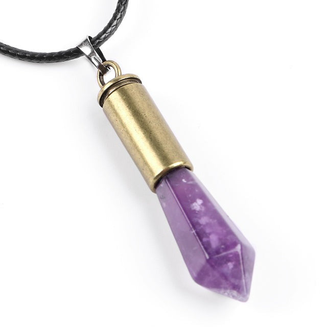 Cordon et son Pendentif Guérison en Améthyste "Force & Sagesse"