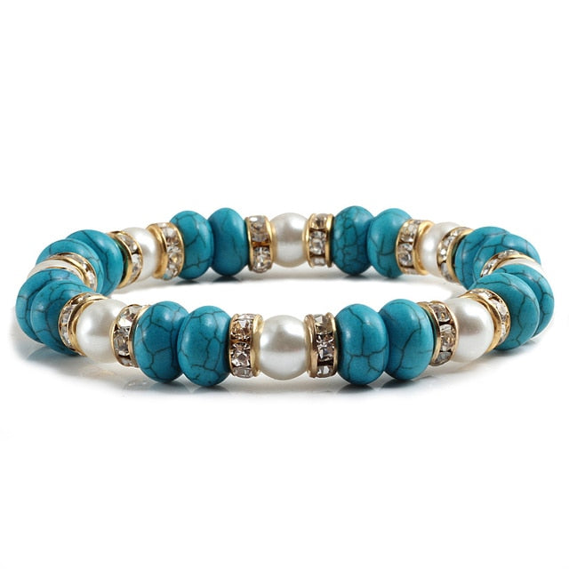 Bracelet en Turquoise bleue "Sérénité & Bien être"