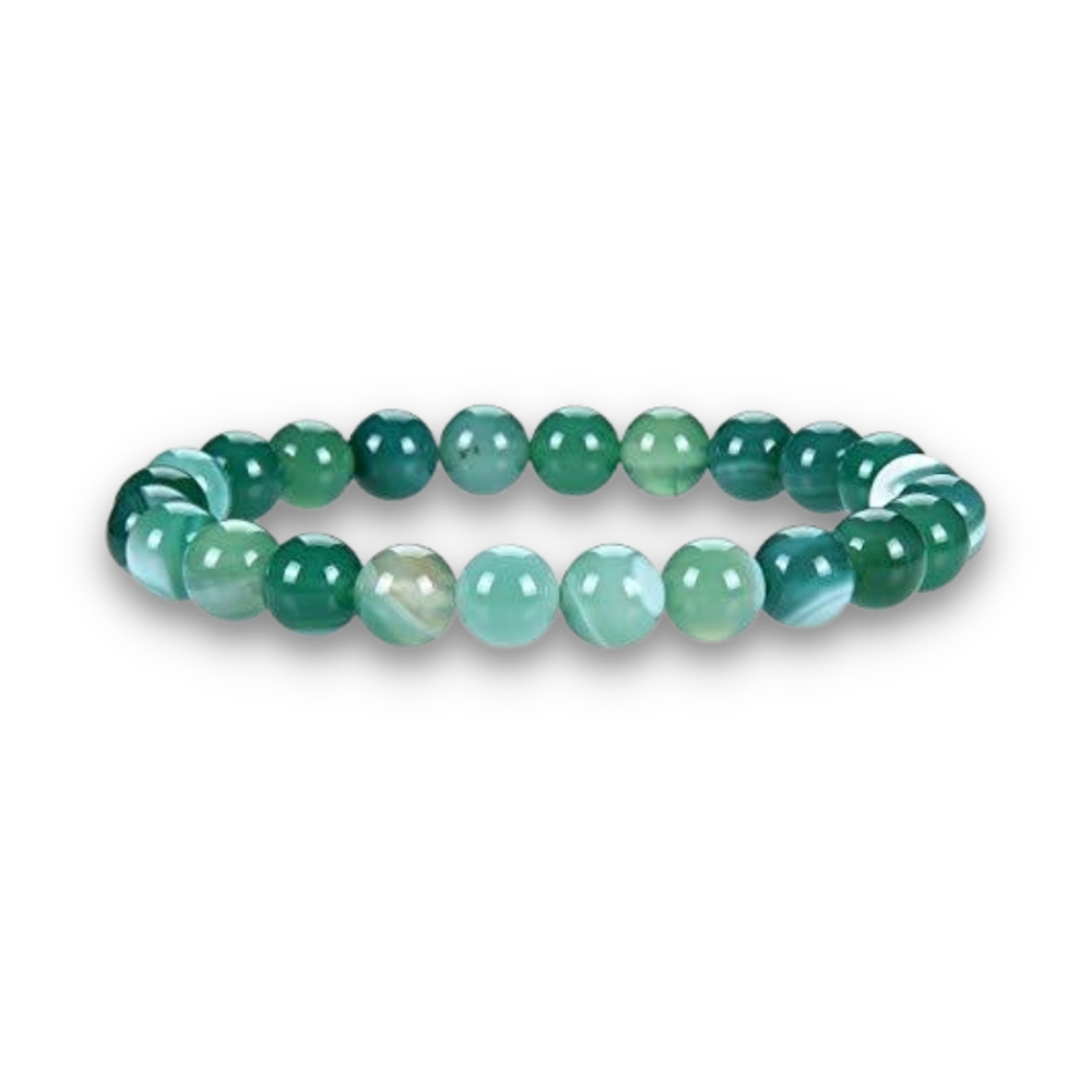 Bracelet Yoga en Agate verte "Équilibre & Fertilité"